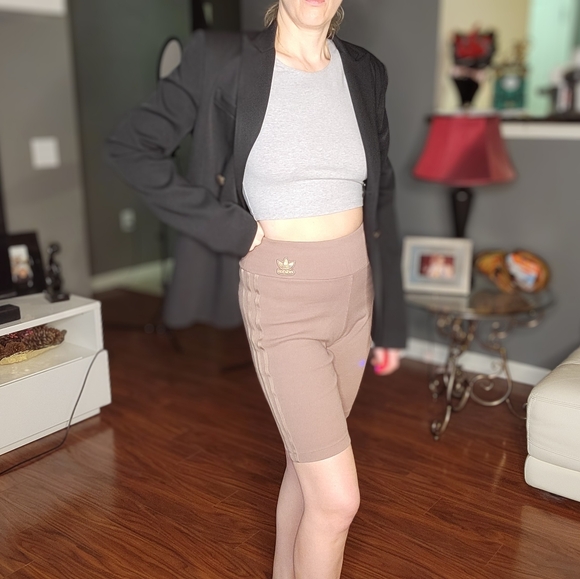 adidas Pants - Adidas high waisted biker shorts Size S